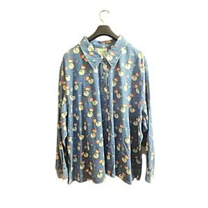 Quacker Factory Snowmen on Blue Denim Shirt 5x